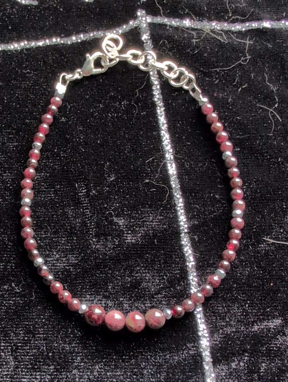Garnet And Hematite Bracelet